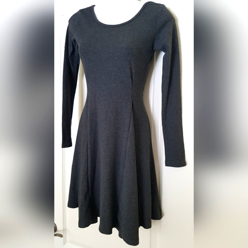 A-line midi skater sweater dress